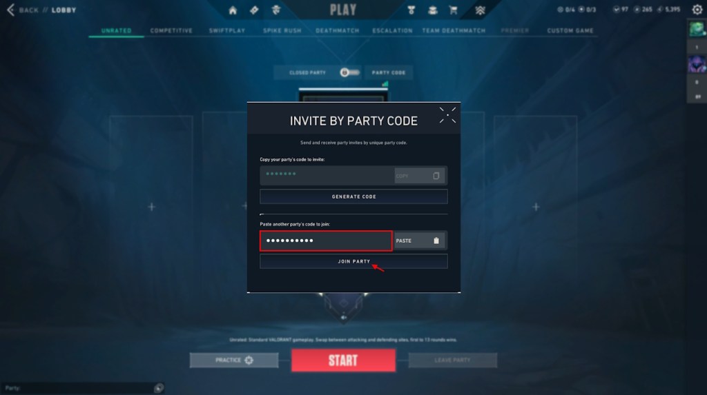 Paste and Join custom party