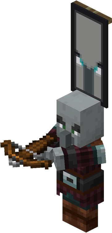 Pillager with a banner in Minecraft