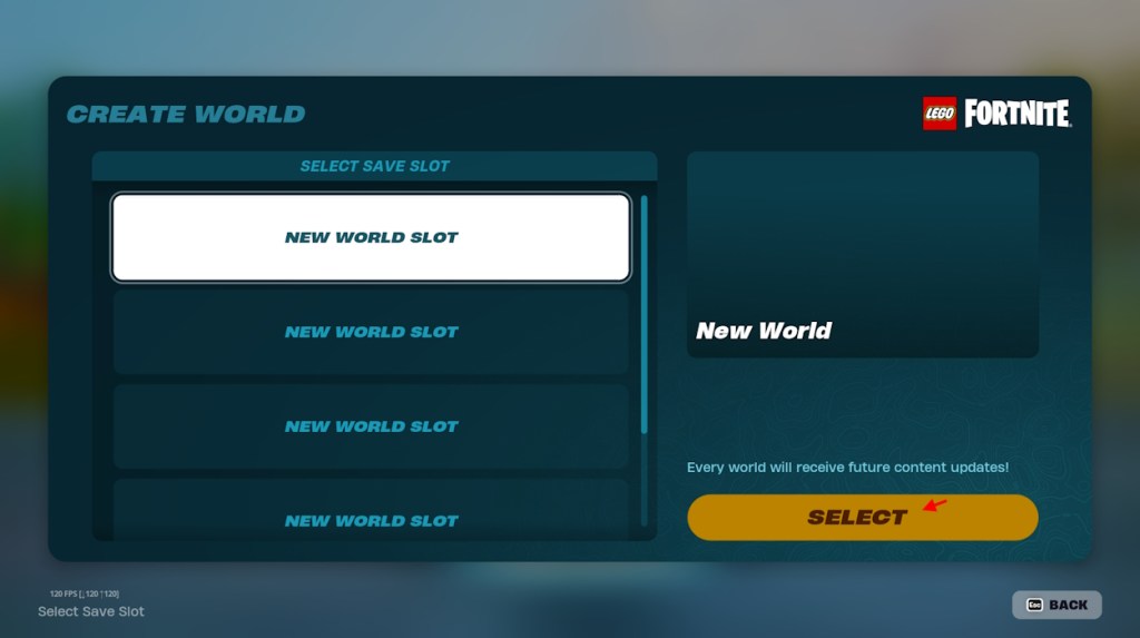 Select New World Slot