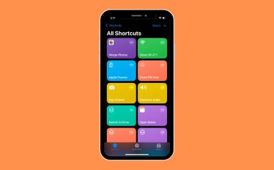 Shortcuts app opened on an iPhone