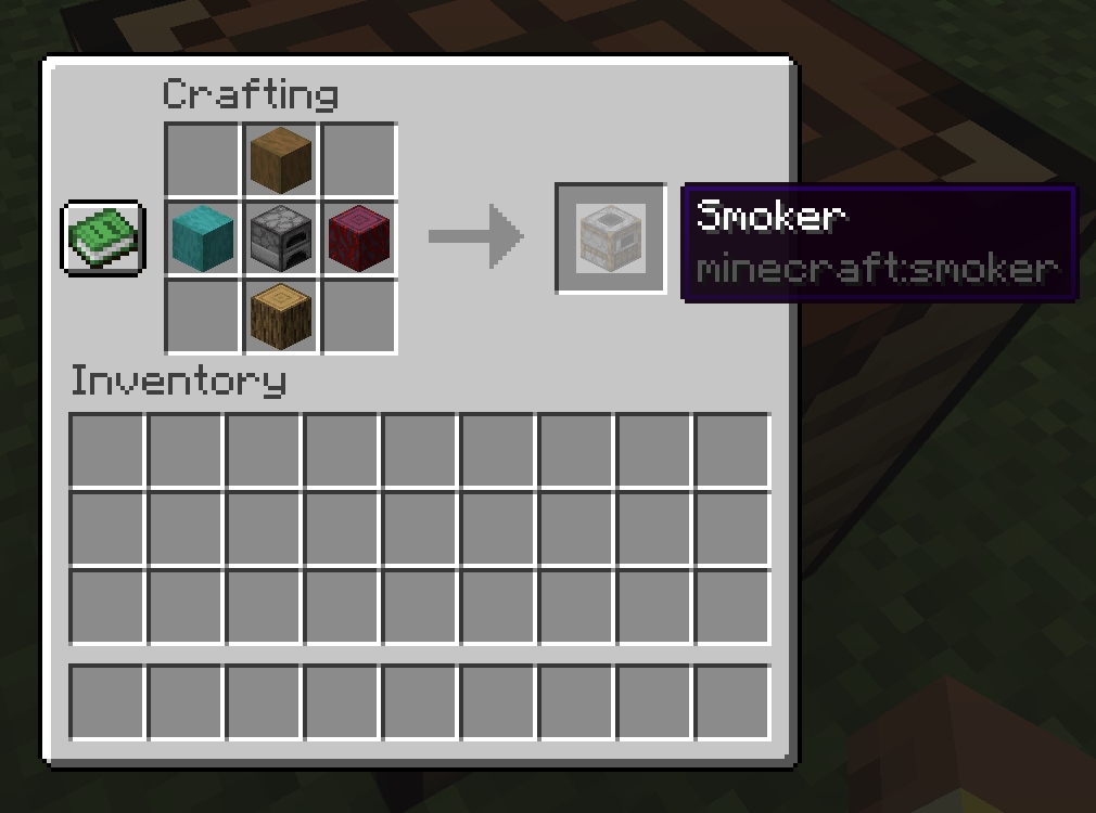 How To Make A Smoker In Minecraft Beebom   Smoker Minecraft Furnace In The Center Slot Of The Crafting Grid And Its Surrounded By Wooden Blocks In A Diamond Shape Making The Complete Smoker Recipe In Minecraft 