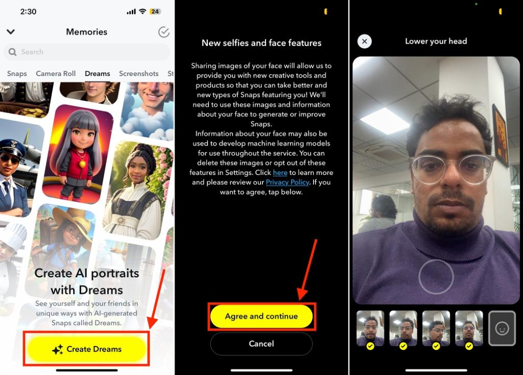 Steps to create Snapchat Dreams