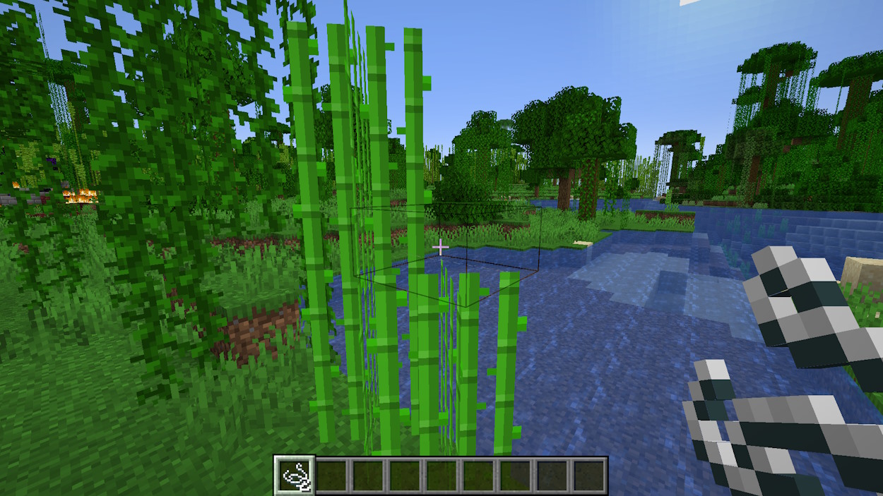 Placing string on top of sugar cane in Minecraft