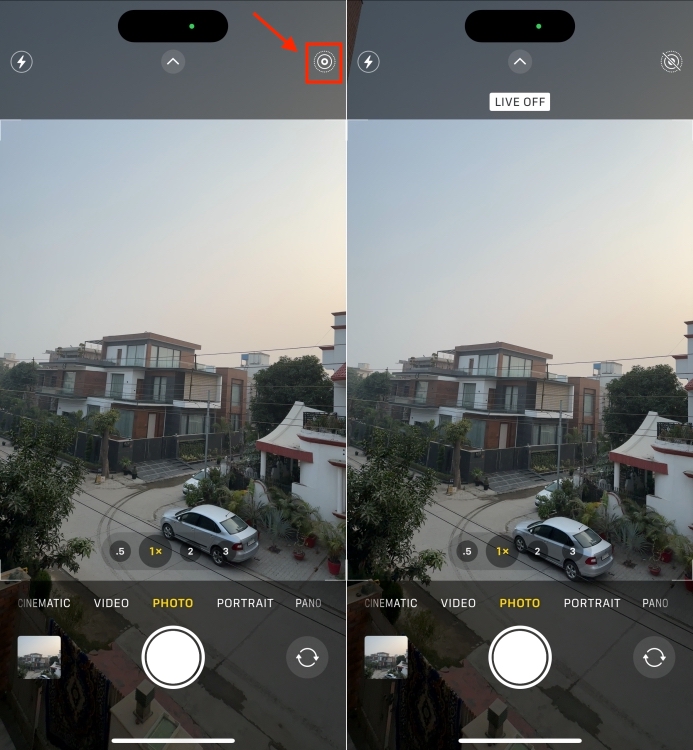 Turn Off Live Photos in Camera App