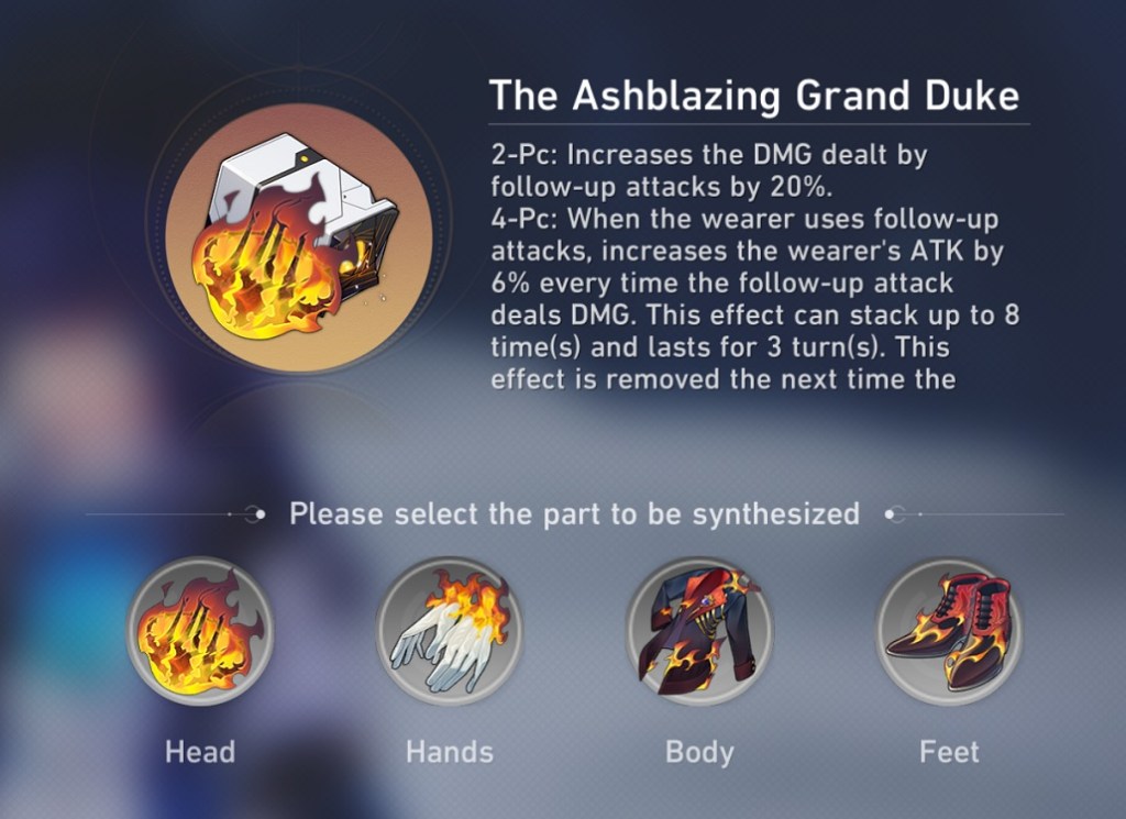 Ashblazing grand duke relic set