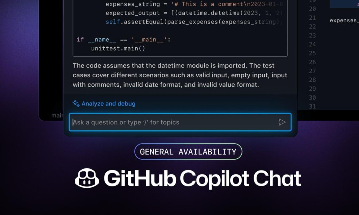 github copilot chat general availability announcement