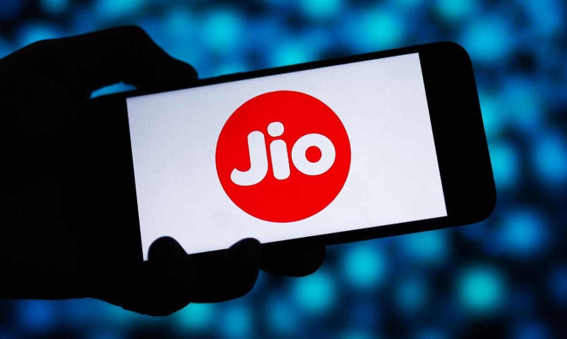jio logo on a phone