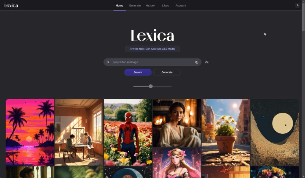lexica image generator web interface