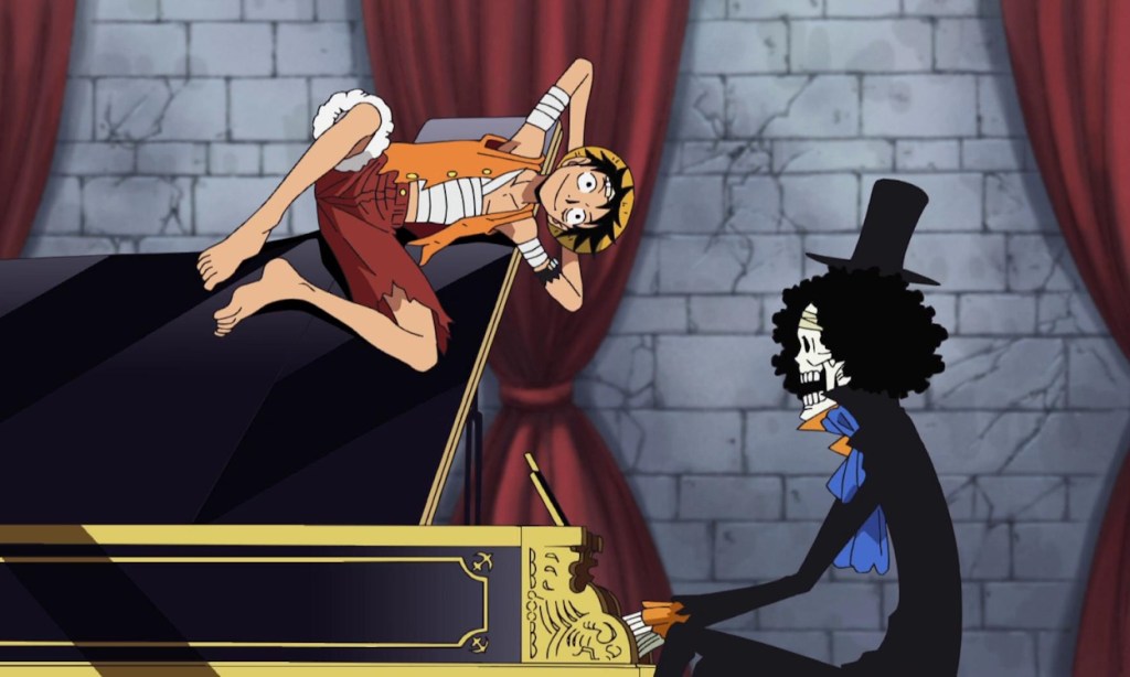 Luffy and Brook in anime