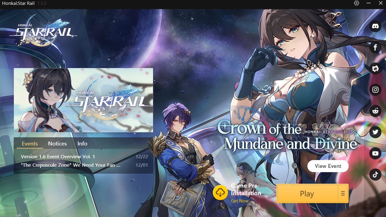 Pre-download Honkai Star Rail 1.6 version on PC