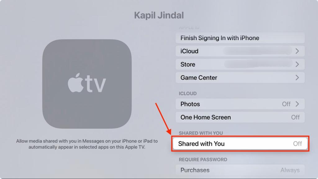 turn off SharePlay on Apple TV