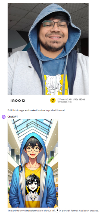 Converting a selfie into an AI anime portrait