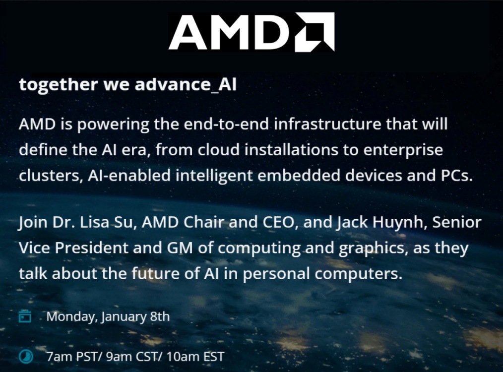 amd ces 2024 event announced