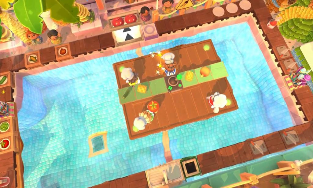 An official imagte of the split-screen co-op game overcooked 2.