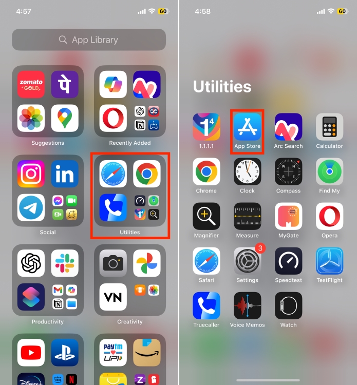 App Library on iPhone