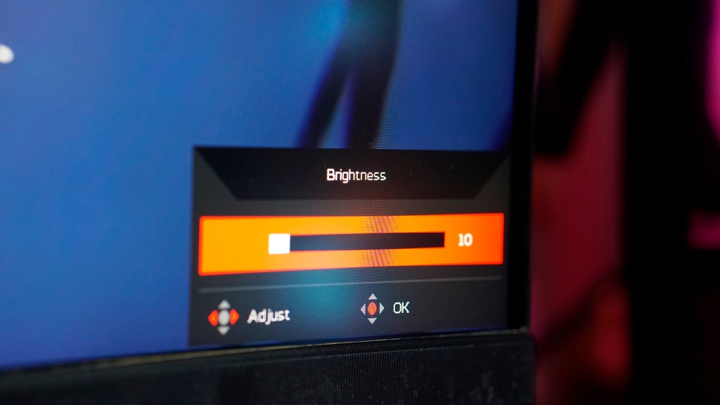 Brightness slider on monitor