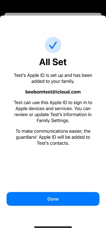 Apple ID for child