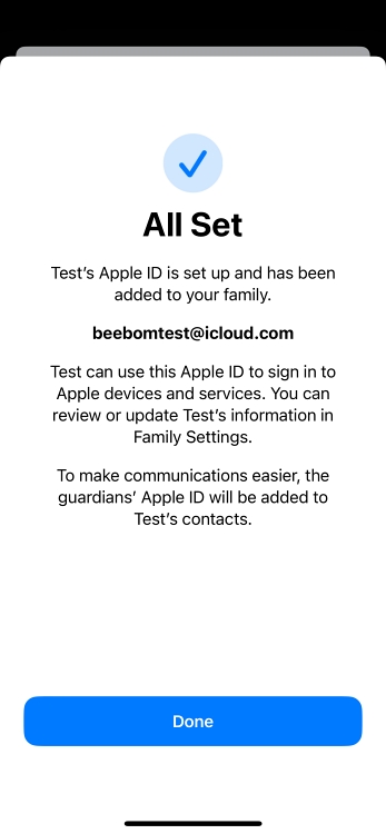 can you create a child apple id