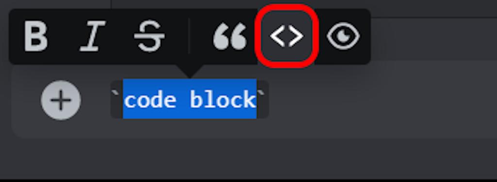 Code block on Discord web