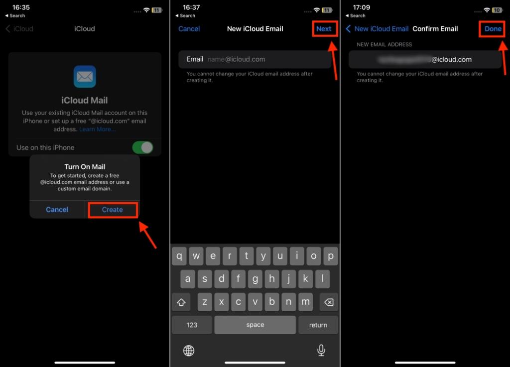 Create New iCloud Email on iPhone