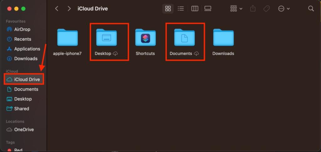 Desktop and Document Folders in iCloud Drive