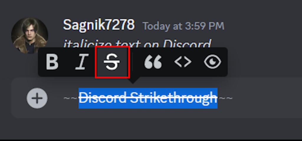Discord Strikethrough text on desktop app and web version
