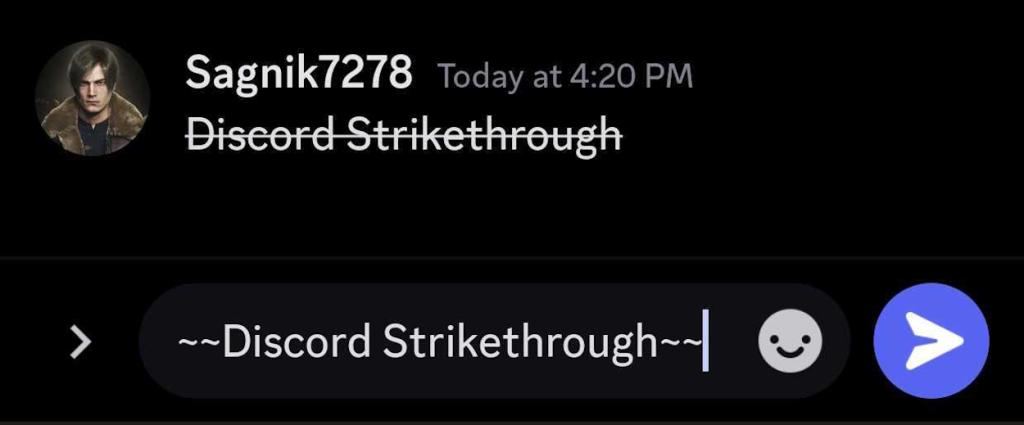 Discord Strikethrough text on mobile app