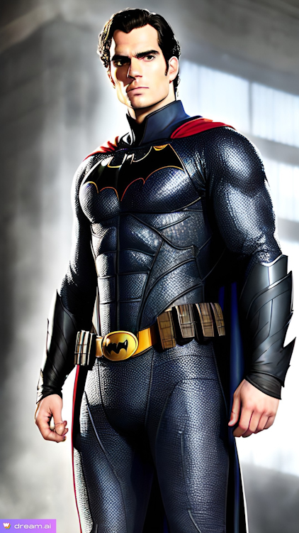 Dream by Wombo generation of Henry Cavill in Batman suit