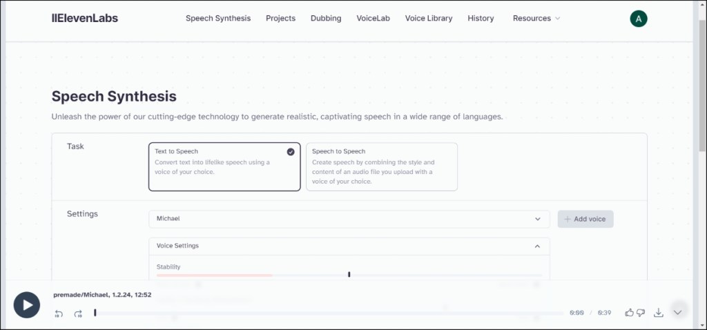 ElevenLabs AI voice generator and text to speech online tool