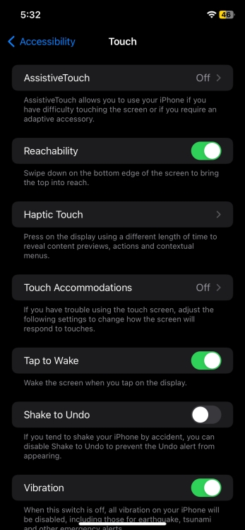 Enable Reachability on iPhone
