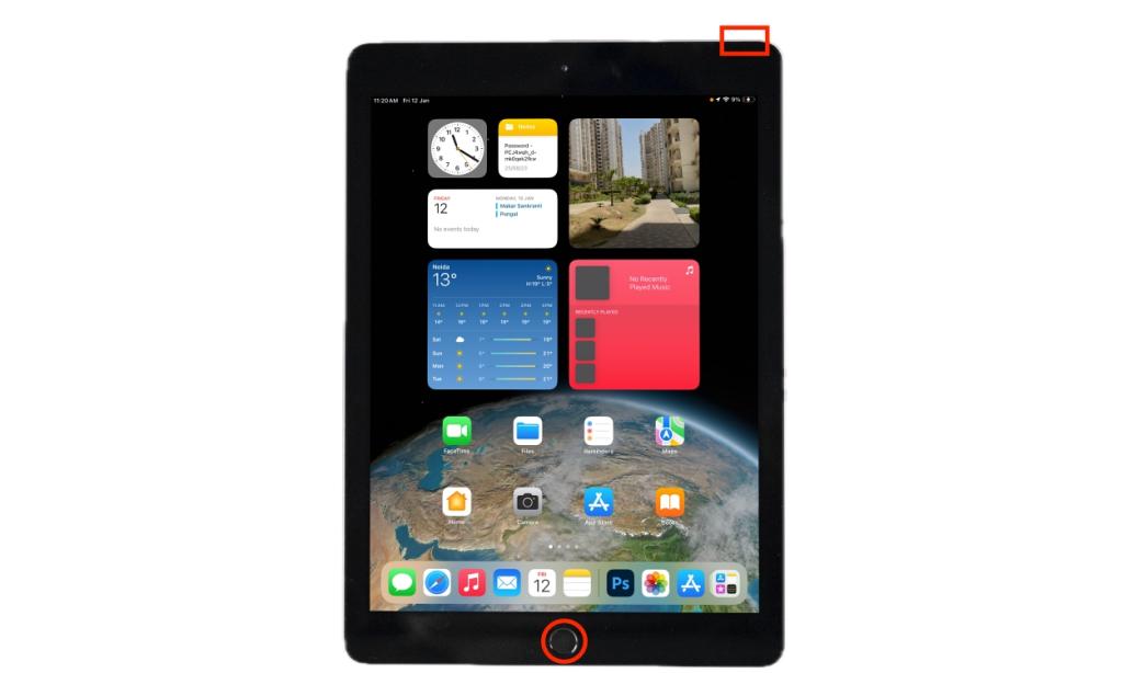 ipad toolbar top of screen