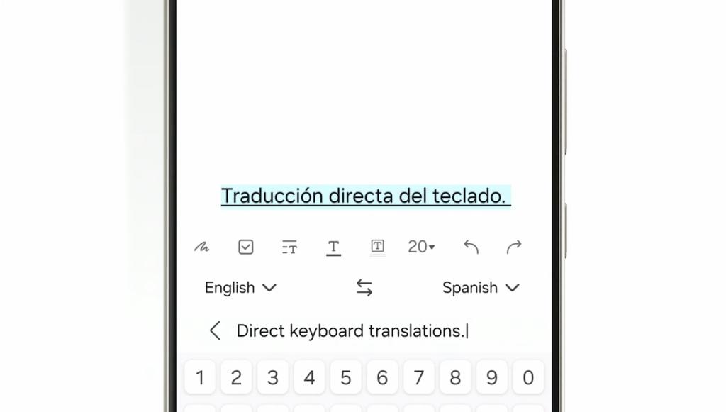 Galaxy AI Direct Keyboard Translations