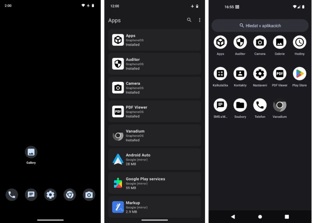 Die 10 Besten Benutzerdefinierten Roms Für Android, Die Sie Installieren Können 2 Grapheneos-Startbildschirm, Sandboxing Und App-Menü