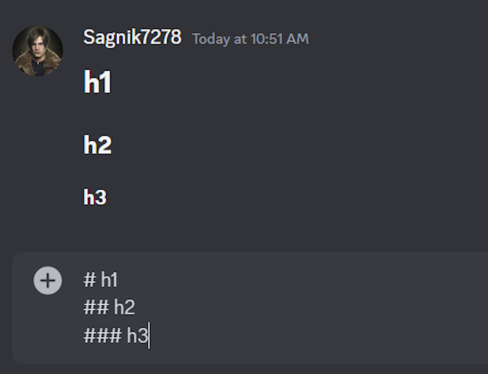 How to make header text on Discord