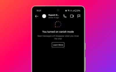 How to turn on or off vanish mode on Instagram