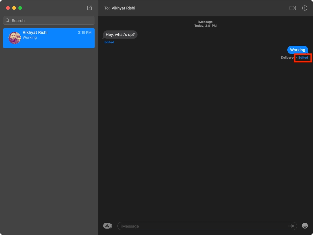 send edited iMessage on Mac