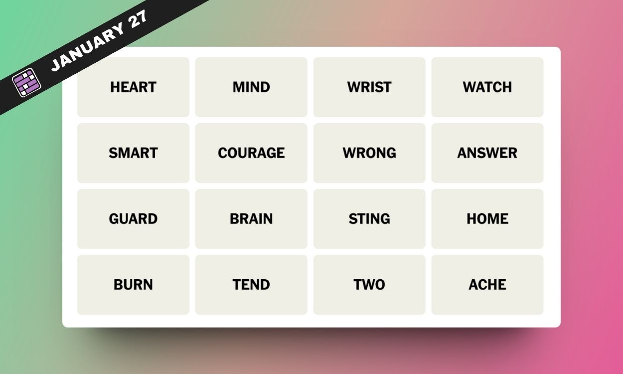 NYT Connections Hints and Answers for January 27, 2024 Beebom