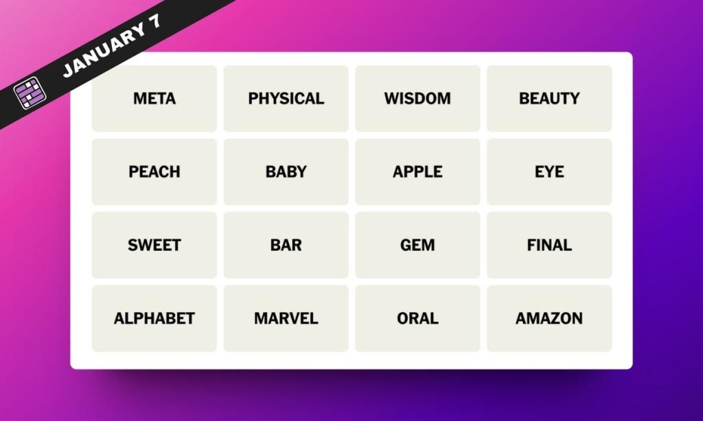 NYT Connections Hints and Answers for January 7, 2024