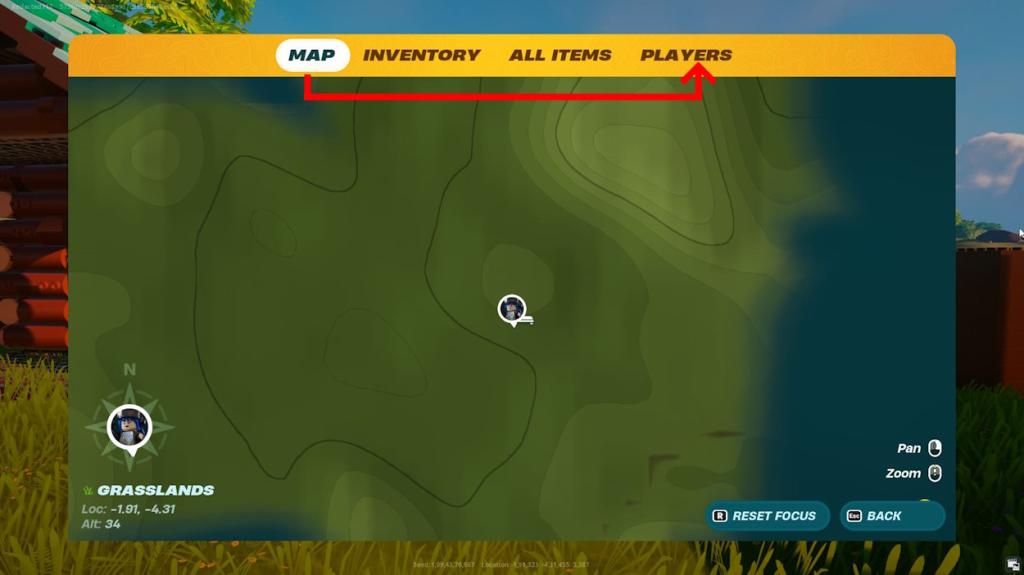 Navigate to the players tab to give the keyholder in LEGO Fortnite