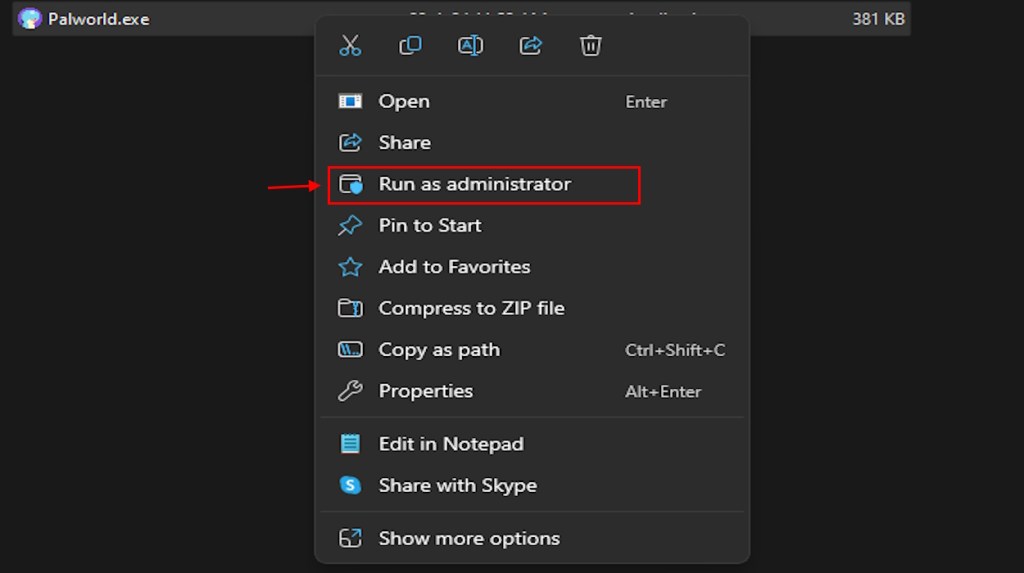 Palworld Run as administrator to fix online multiplayer error