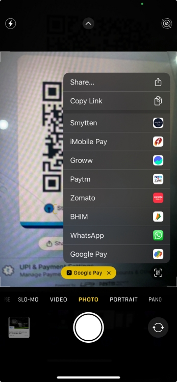 Scan a QR code to make payments on iPhone