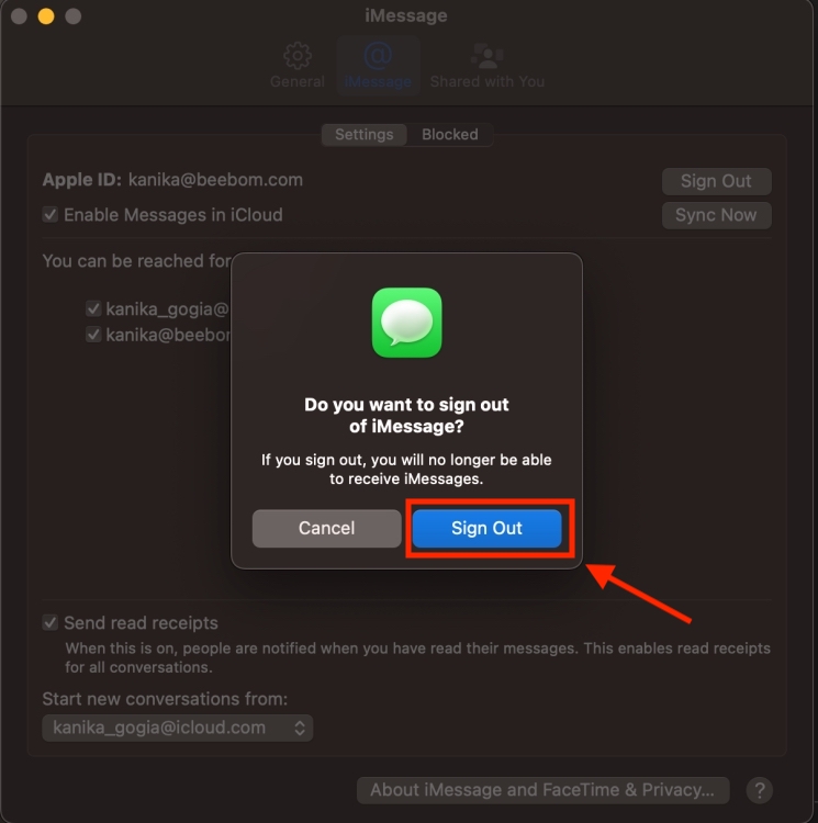 Sign Out of iMessage on a Mac