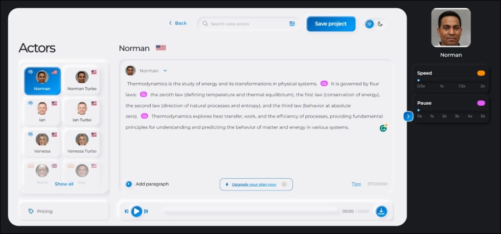 Creating AI voice using Synthesys AI tool