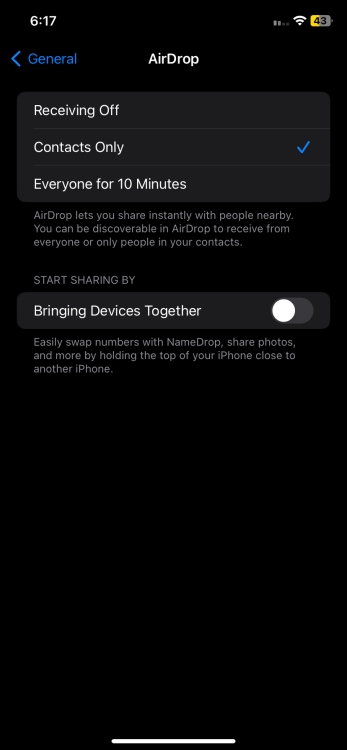 Turn off Contact Sharing in iOS 17