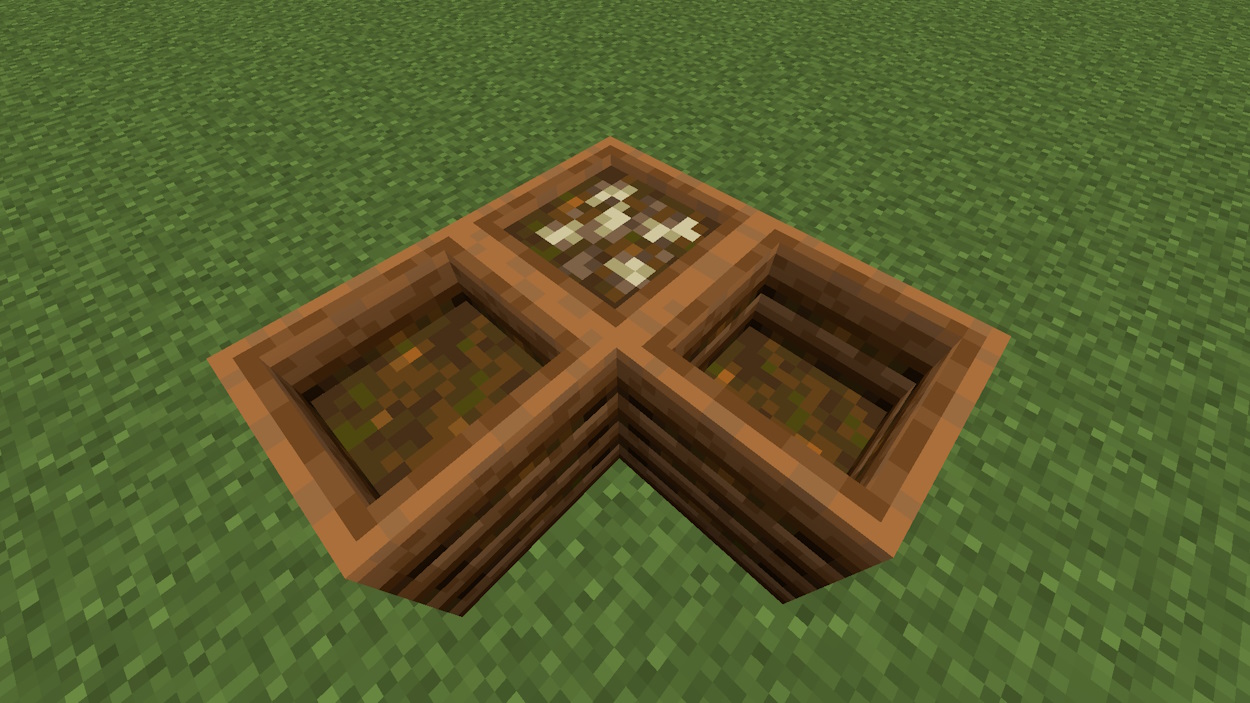 Differently filled composter blocks in Minecraft