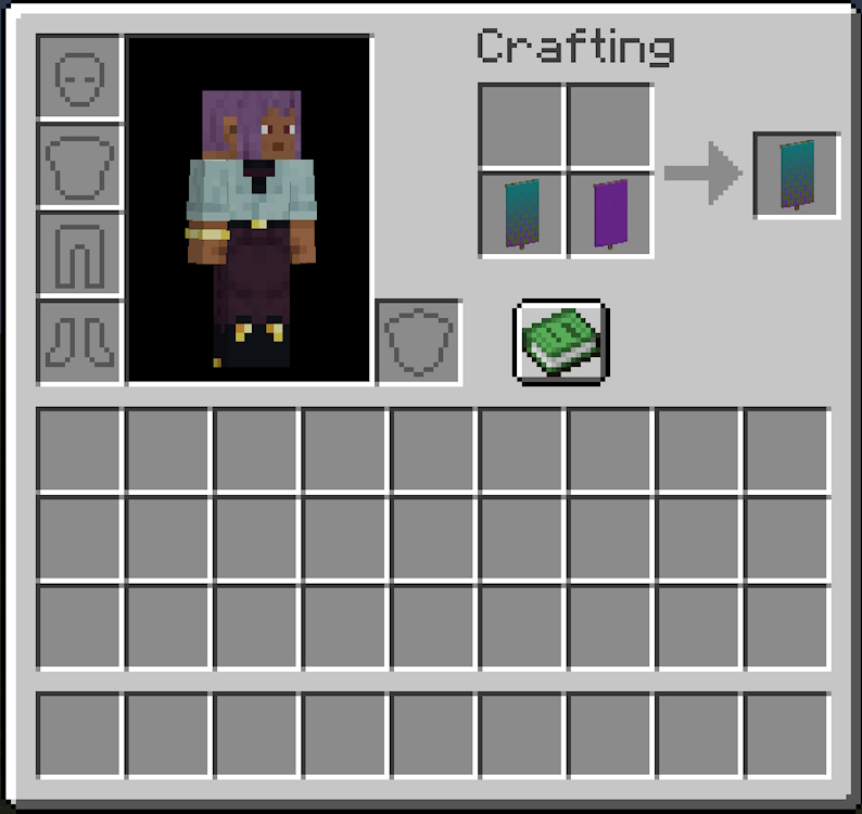 Copying designs from one banner to the other in a crafting grid in Minecraft