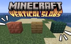 Three different vertical slabs in modded Minecraft