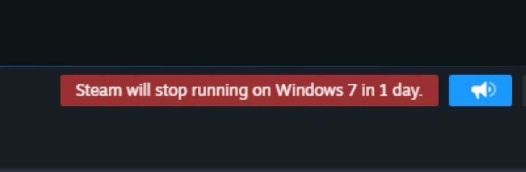 Windows 7 Steam not supported notifications