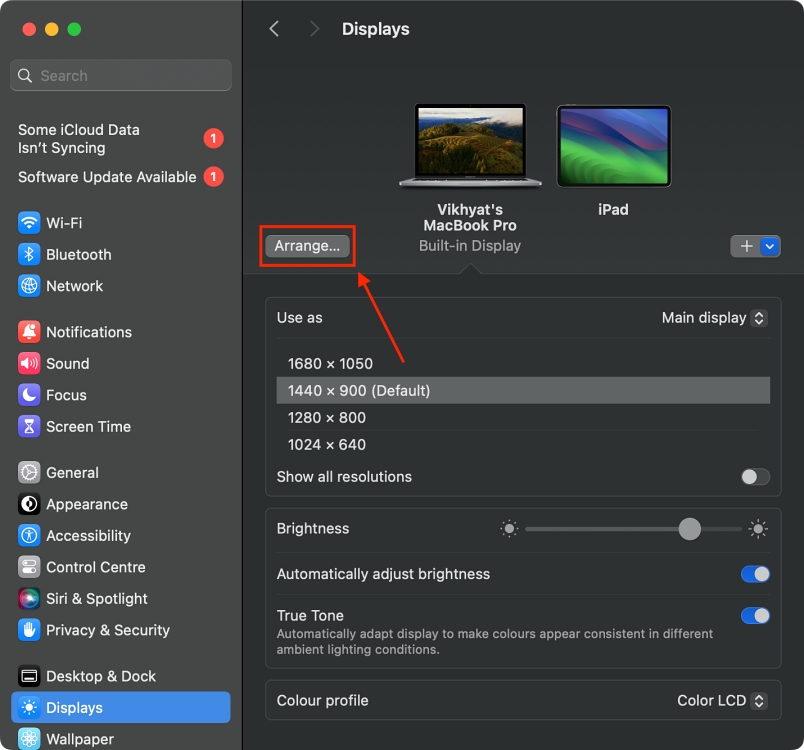 display settings on Mac
