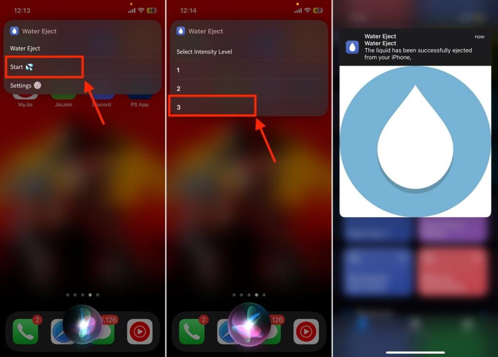 eject water from iPhone via Siri Shortcut